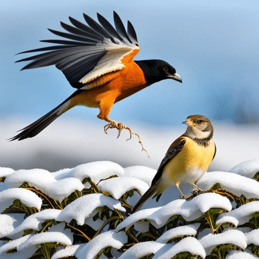 small birds attacking hawk
